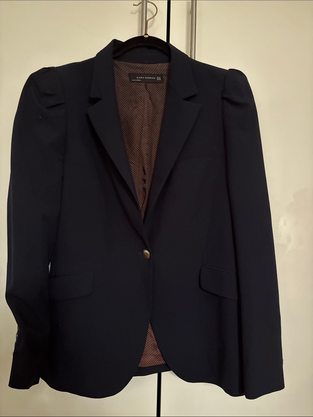 Zara Dark Navy Single-Button Blazer XL